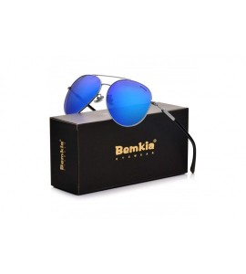 Aviator Sunglasses Men Women Aviator-Polarized 60mm Len Shades Metal Frame UV400 - Blue5 - CC18E4T9W0N $29.76