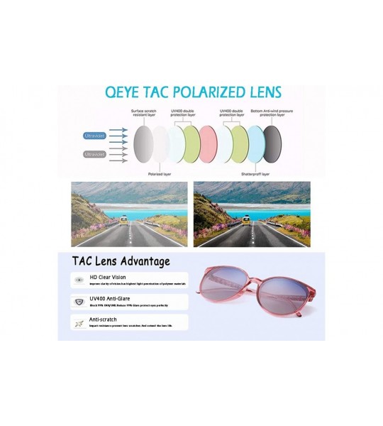 Cat Eye Oversized Sunglasses for Women Polarized Eyewear Fashion Big Frame UV Protection - Pink - CQ18OSTEU7L $18.92