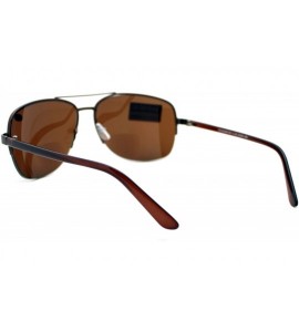 Aviator Bifocal Magnification Lens Sunglasses Mens Half Rim Aviator Tinted Reader - Brown - C81854L0GCQ $17.67