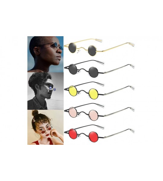 Rimless Hip Hop Sunglasses Fashion Round Shape Man Women Glasses Shades Vintage Retro Small and Exquisite Eyewear Red - E - C...