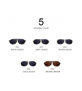 Aviator DESIGN Men Polarized Sunglasses For Driving TR90 Legs UV400 C05 Brown - C05 Brown - CG18YQN025G $26.30