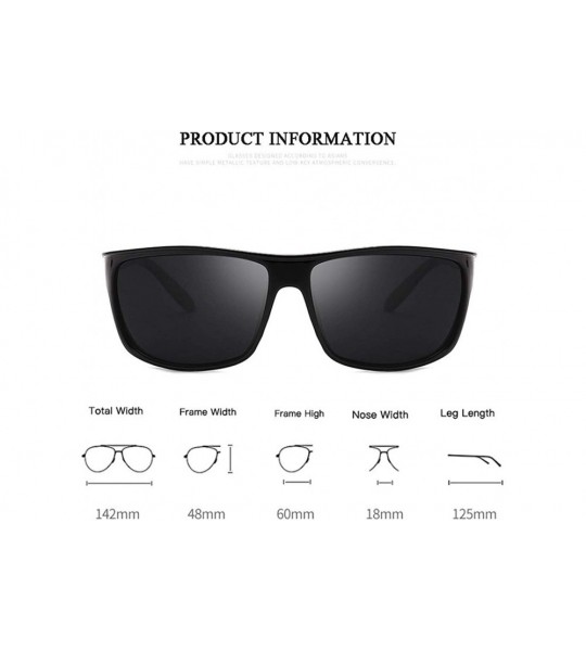 Square Men Polarized Sunglasses Fashion Square Sun Glasses For Male Vintage Eyewear Accessories Unisex - C1199O8K8NH $23.05