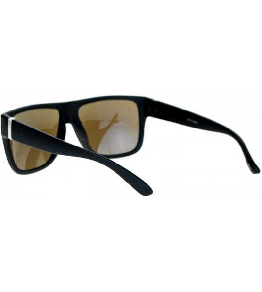 Square Classic Square Frame Sunglasses Unisex Designer Fashion Color Mirror Lens - Black (Blue Mirror) - C1180C04UDN $18.76