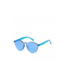 Round Heart Shape Rimless sunglasses Festival Party Glasses - Blue (Round) - CN18HSOGSTK $18.05