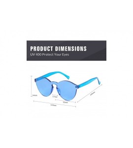 Round Heart Shape Rimless sunglasses Festival Party Glasses - Blue (Round) - CN18HSOGSTK $18.05