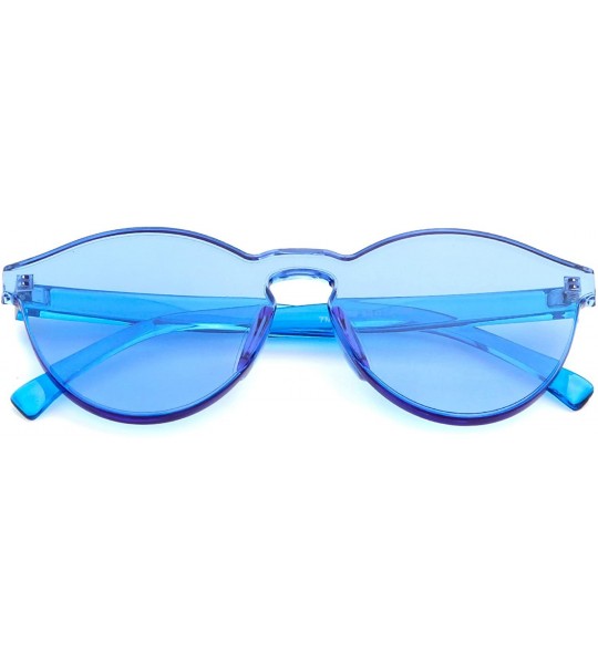 Round Heart Shape Rimless sunglasses Festival Party Glasses - Blue (Round) - CN18HSOGSTK $18.05