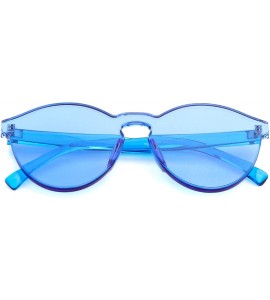 Round Heart Shape Rimless sunglasses Festival Party Glasses - Blue (Round) - CN18HSOGSTK $18.05