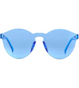 Round Heart Shape Rimless sunglasses Festival Party Glasses - Blue (Round) - CN18HSOGSTK $18.05