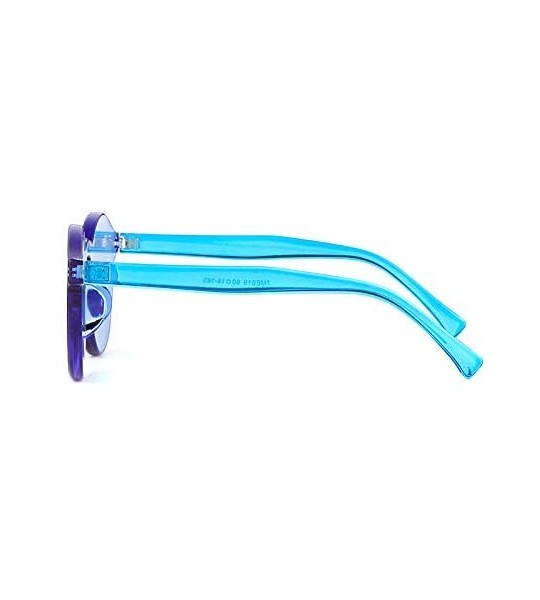 Round Heart Shape Rimless sunglasses Festival Party Glasses - Blue (Round) - CN18HSOGSTK $18.05