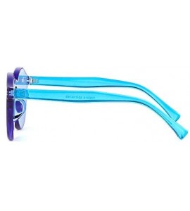 Round Heart Shape Rimless sunglasses Festival Party Glasses - Blue (Round) - CN18HSOGSTK $18.05