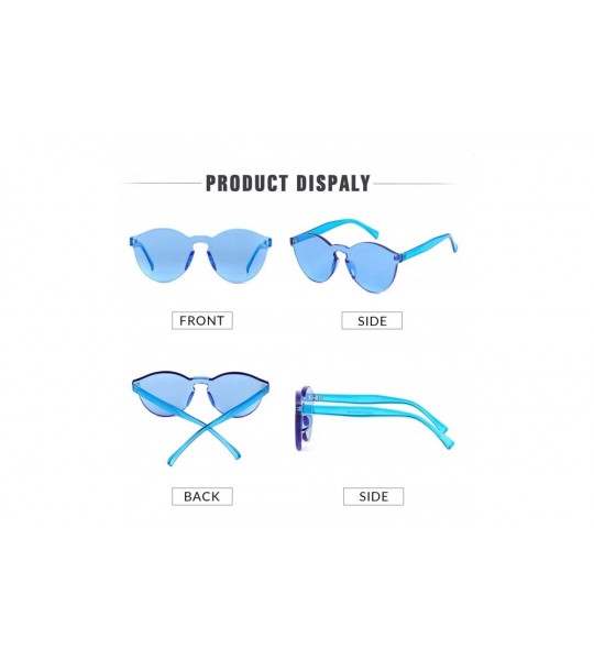 Round Heart Shape Rimless sunglasses Festival Party Glasses - Blue (Round) - CN18HSOGSTK $18.05