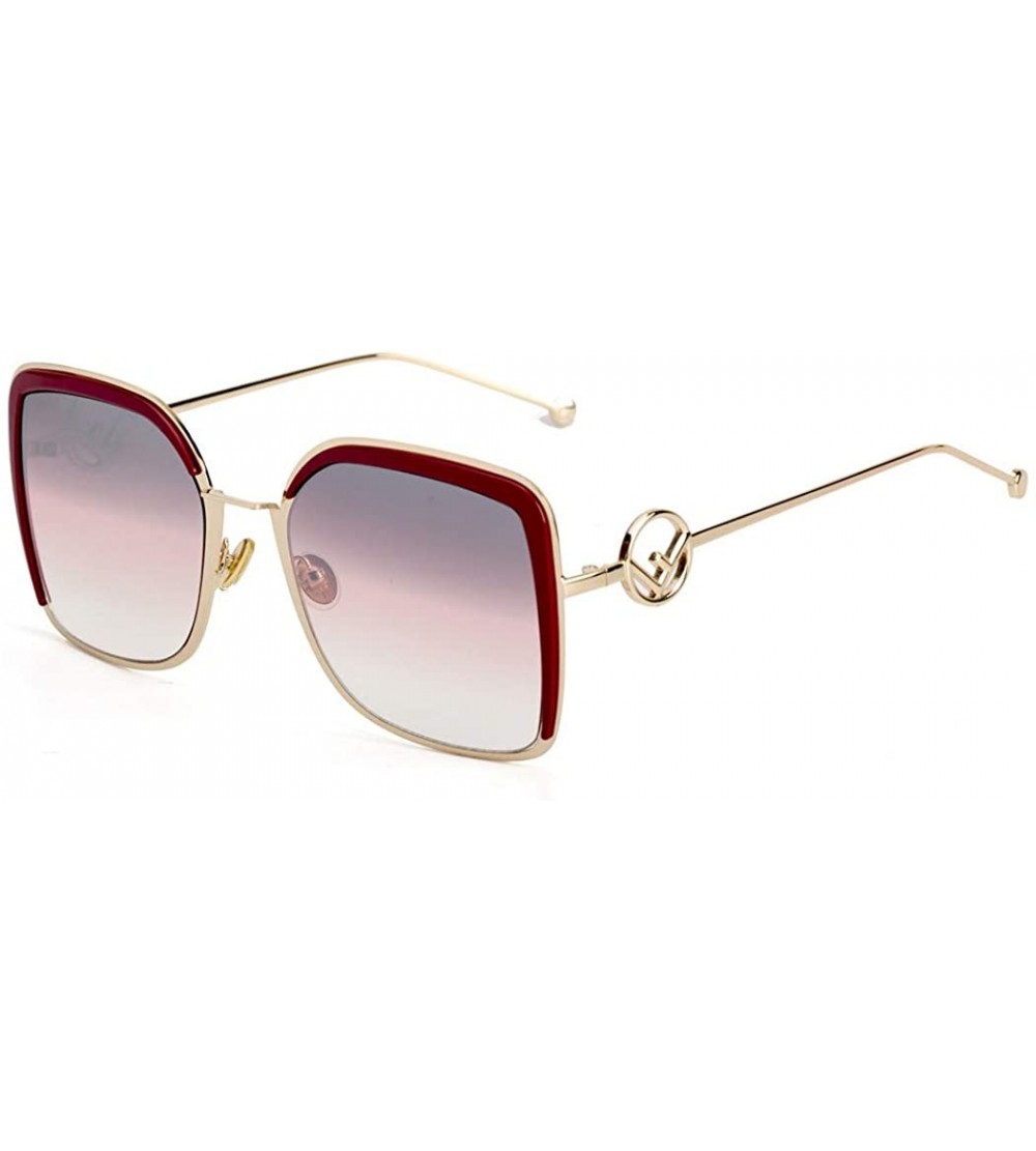Aviator Fashion sunglasses ladies- 2019 new sunglasses women's big frame eyebrow sunglasses - D - CZ18S6GANZN $78.42