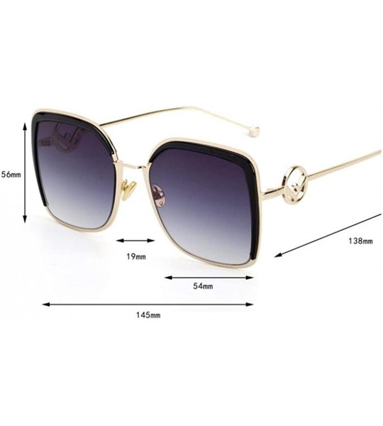 Aviator Fashion sunglasses ladies- 2019 new sunglasses women's big frame eyebrow sunglasses - D - CZ18S6GANZN $78.42