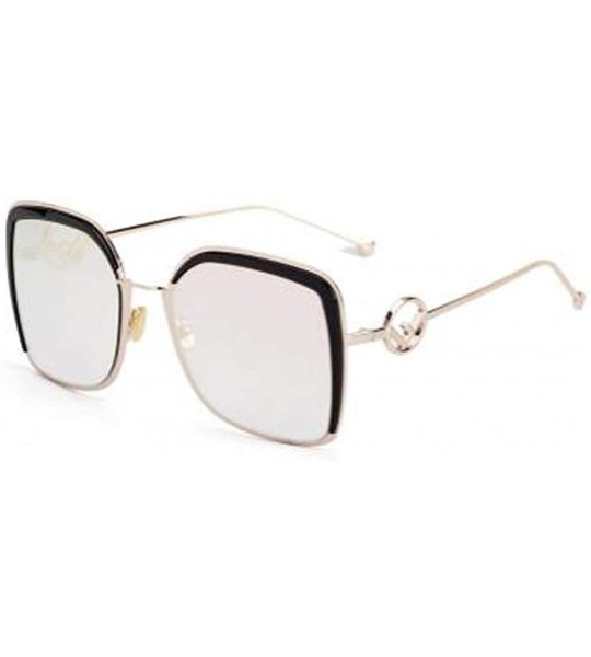 Aviator Fashion sunglasses ladies- 2019 new sunglasses women's big frame eyebrow sunglasses - D - CZ18S6GANZN $78.42