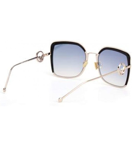 Aviator Fashion sunglasses ladies- 2019 new sunglasses women's big frame eyebrow sunglasses - D - CZ18S6GANZN $78.42