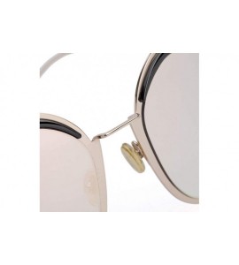 Aviator Fashion sunglasses ladies- 2019 new sunglasses women's big frame eyebrow sunglasses - D - CZ18S6GANZN $78.42