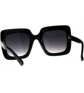 Rectangular Womens Sparkling Bling Large Rhinestone Plastic Butterfly Sunglasses - Black Smoke - CN18CX8NY3I $26.64