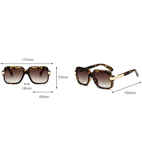 Goggle Retro Men Square Sunglasses Brand Designer Fashion Gradient Lens Glasses UV400 NX - Brown - C618M3SX87R $24.46