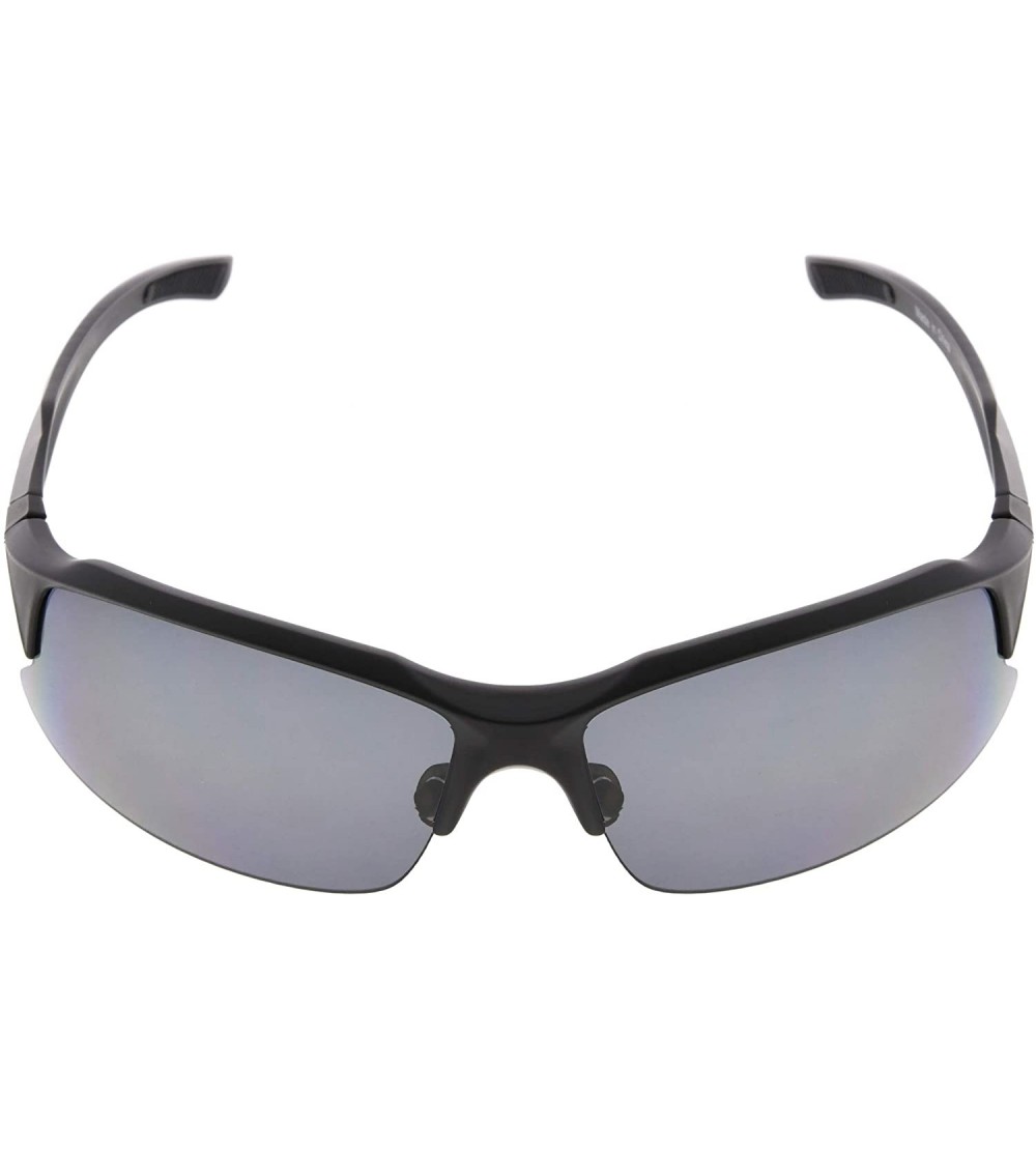 Sport Polycarbonate Polarized TR90 Unbreakable Half-Rim Sport Sunglasses - Black/Grey Lens - C812ODOXSHA $24.84