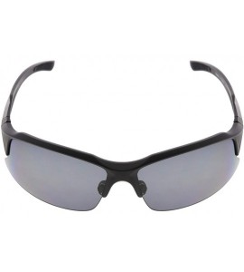 Sport Polycarbonate Polarized TR90 Unbreakable Half-Rim Sport Sunglasses - Black/Grey Lens - C812ODOXSHA $24.84