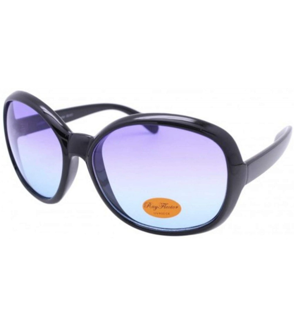 Oversized Oversized Round Sunglasses - Blue - CH18SQ4S9TK $20.71