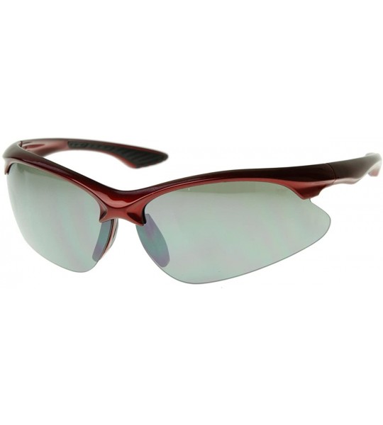 Semi-rimless Top Quality TR-90 Semi-Rimless Half Frame Sports Sunglasses UV400 Golf/Cycling - Red Smoke - CJ116O2M6XJ $26.00