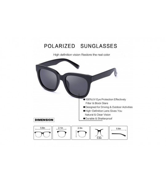 Oval Retro Polarized Sunglasses for Women Round Frame with 100% UVA/UVB Protection - CE18SKAA68C $28.36