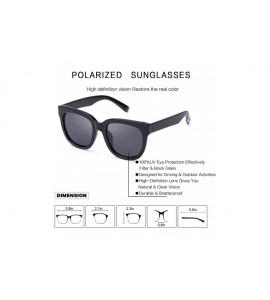 Oval Retro Polarized Sunglasses for Women Round Frame with 100% UVA/UVB Protection - CE18SKAA68C $28.36