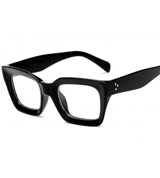 Square Square Glasses Frames Men Women Rivet Optical Sunglasses - Black Leopard - CO193S8WWM0 $45.84