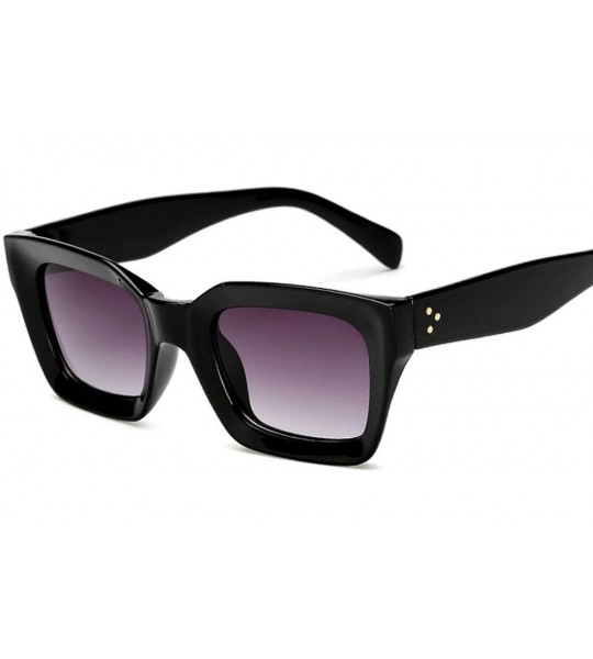 Square Square Glasses Frames Men Women Rivet Optical Sunglasses - Black Leopard - CO193S8WWM0 $45.84