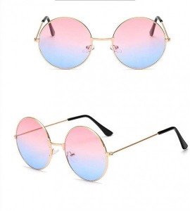 Round New Fashion Candy Vintage Round Mirror Sunglasses Women Luxury Brand Original Design Black Sun Glasses Female - C4198G5...