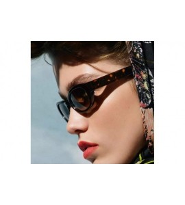 Oval Women Men Vintage Retro Glasses-Unisex Oval Frame Sunglasses Eyewear - E - C218Q4TKKK8 $18.22