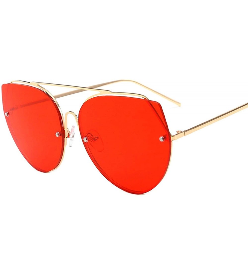 Cat Eye Vintage Cat Eye Sunglasses for Unisex Metal PC UV 400 Protection Sunglasses - Red - CB18SARQC3Q $29.30