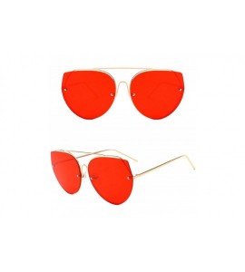 Cat Eye Vintage Cat Eye Sunglasses for Unisex Metal PC UV 400 Protection Sunglasses - Red - CB18SARQC3Q $29.30