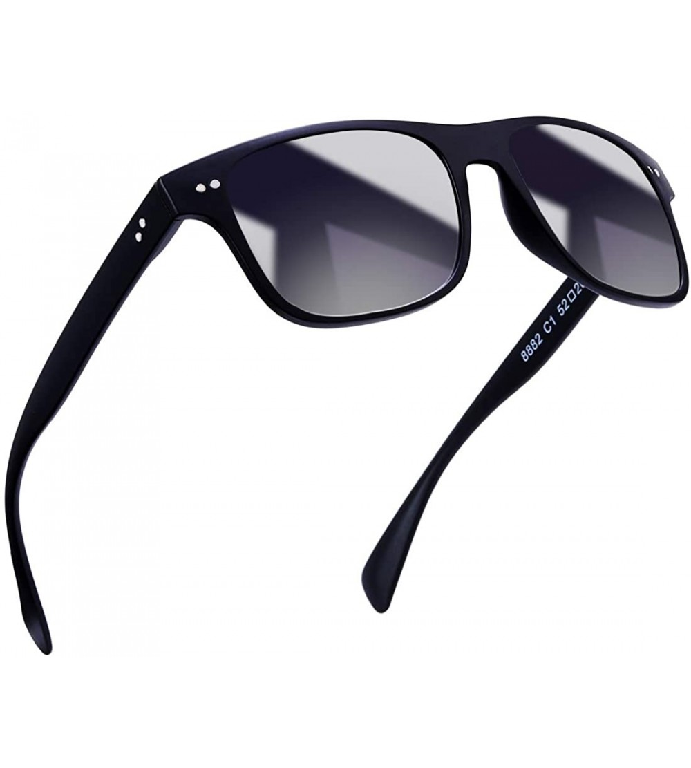 Rectangular Polarized Sunglasses for Men and Women Uv Protection - Mens Womens Mirrored Sunglasses for Wayfarer Driving. - CY...