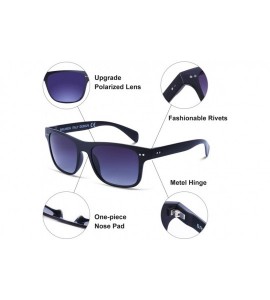 Rectangular Polarized Sunglasses for Men and Women Uv Protection - Mens Womens Mirrored Sunglasses for Wayfarer Driving. - CY...