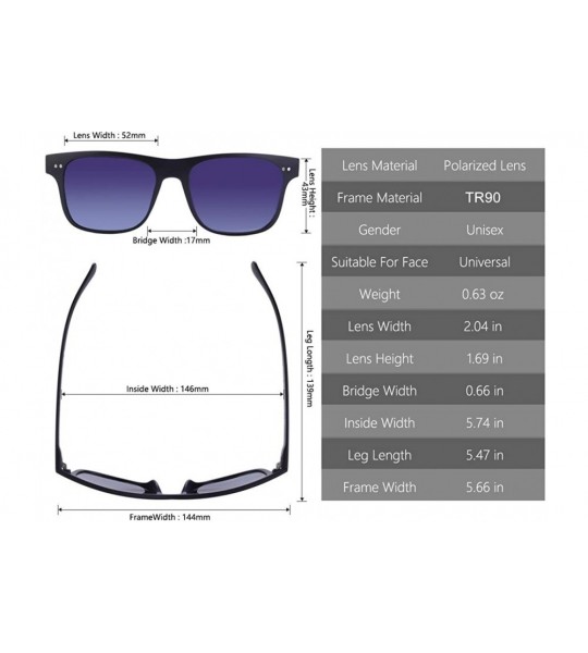 Rectangular Polarized Sunglasses for Men and Women Uv Protection - Mens Womens Mirrored Sunglasses for Wayfarer Driving. - CY...