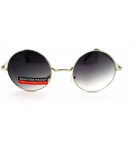 Round 70s Hippie Circle Lens Musician Groovy Wire Rim Sunglasses - Silver - CQ11HV9P3O3 $18.15