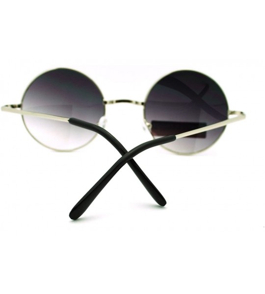 Round 70s Hippie Circle Lens Musician Groovy Wire Rim Sunglasses - Silver - CQ11HV9P3O3 $18.15