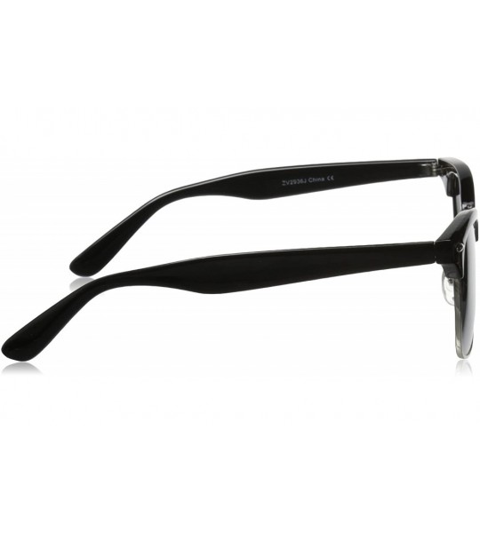 Sport Half Frame Semi-Rimless Horn Rimmed Sunglasses - Polarized - Black-silver / Smoke - CY11VTKPG0B $19.93