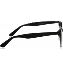 Sport Half Frame Semi-Rimless Horn Rimmed Sunglasses - Polarized - Black-silver / Smoke - CY11VTKPG0B $19.93