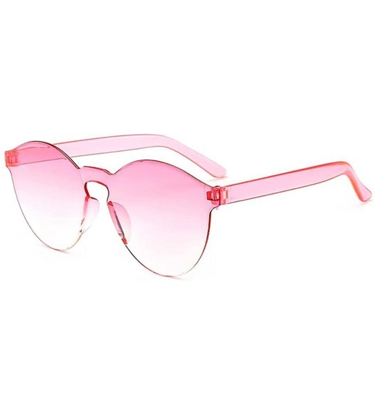 Round Unisex Fashion Candy Colors Round Outdoor Sunglasses - Pink - C3190LG37ZI $30.54