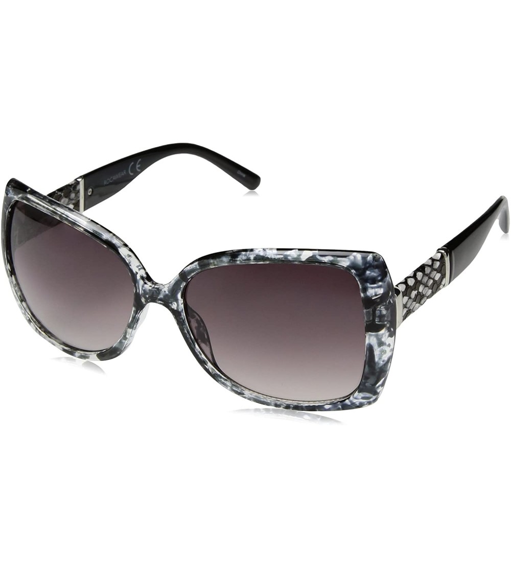 Rectangular Women's R3191 Rectangular Sunglasses - Black/Animal - CA129HH0Z0D $84.45