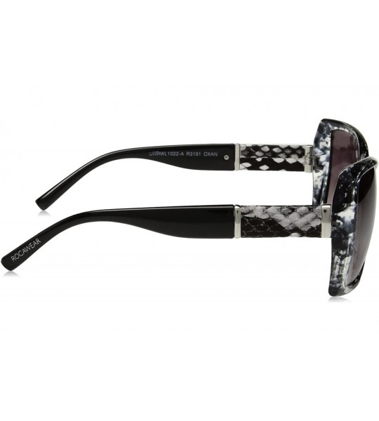 Rectangular Women's R3191 Rectangular Sunglasses - Black/Animal - CA129HH0Z0D $84.45