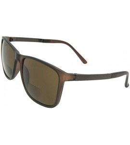 Square Square Bifocal Sunglasses B130 - Brown Frame Brown Lenses - CD18OQXKW4E $27.98