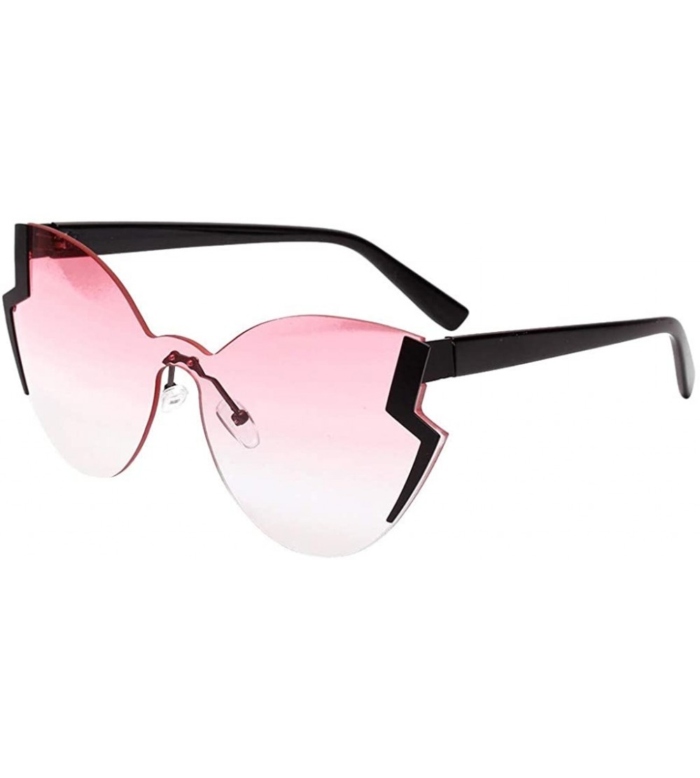 Goggle Women Fashion Sunglasses Irregular Frame Retro Eyewear Lightning Shape Sunglasses - A - C218TQWSHWA $19.36