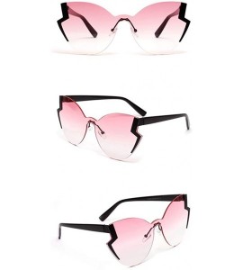 Goggle Women Fashion Sunglasses Irregular Frame Retro Eyewear Lightning Shape Sunglasses - A - C218TQWSHWA $19.36