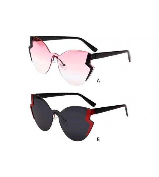 Goggle Women Fashion Sunglasses Irregular Frame Retro Eyewear Lightning Shape Sunglasses - A - C218TQWSHWA $19.36