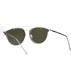 Rimless Color Mirror Flat Panel Unique Rimless Wire Bridge Horn Rim Sunglasses - Silver Blue - CL12NZWG832 $22.44