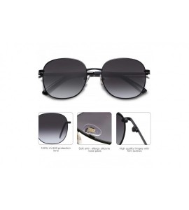 Square Designer Women Sunglasses Stylish Flat Mirrored Sunnies AURORA SJ1137 - C1 Black Frame/Gradient Grey Lens - CK192WD0IW...